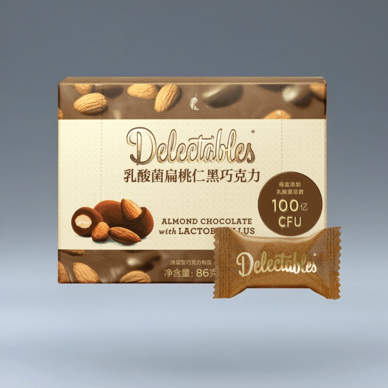 美乐家乳酸菌扁桃仁黑巧克力（47%可可含量）